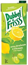 Fruitdrank DubbelFrisss witte druif citroen 1500ml 1500 Milliliter
