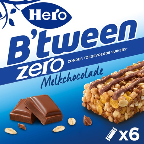 Tussendoortje Hero B'tween melkchocolade zero 6 Stuk