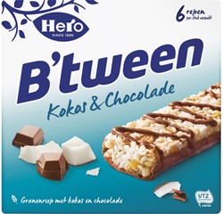 Tussendoortje Hero B'tween kokos chocolade 6pack 6 Stuk