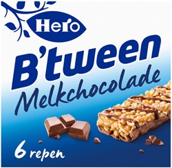 Tussendoortje Hero B'tween melkchocolade 6pack 6 Stuk