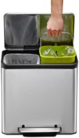 Pedaalemmer EKO EcoCasa Recycler 15+15 liter rvs 1 Stuk-3