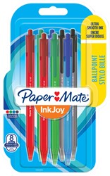 Balpen Papermate Inkjoy 100 RT M assorti 8 Stuk
