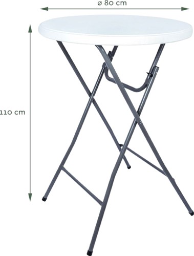 Statafel BRASQ 80cm wit 1 Stuk-1