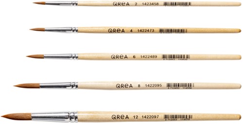 Penseel Qrea synthetisch haar  set à 5 breedtes 5 Stuk-3