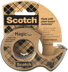 Plakband Scotch Magic 919 19mmx20m + afroller 1 Stuk