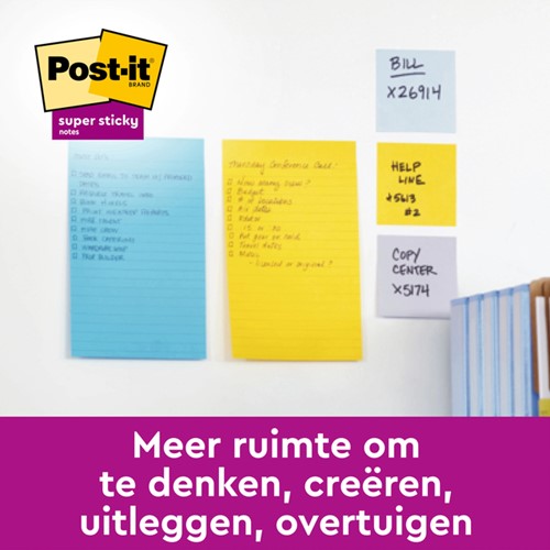 Memoblok 3M Post-it 584 127x203mm SS lijn ass kl 4 Stuk-3