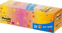 Memoblok 3M Post-it 654 76x76mm neon assorti 21+3 24 Stuk