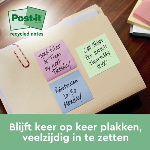 Memoblok 3M Post-it Z-Note R330 76x76mm recycle 16 Stuk-3