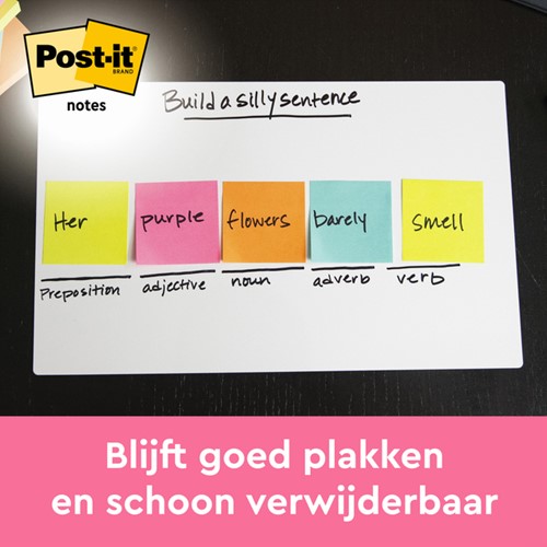 Memoblok 3M Post-it 654 76x76mm Energetic Colours 6 stuks-1