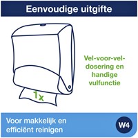 Reinigingsdoekdispenser Tork W4 Performance gevouwen turquoise 654000-1