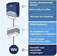 Reinigingsdoekdispenser Tork W4 gevouwen turquoise 1 Stuk-2