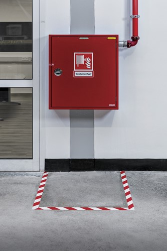 Vloermarkeringstape DURALINE 50mmx30m rood wit 1 Stuk-1