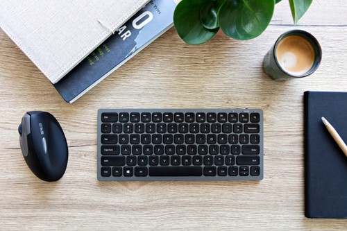 Muis Ergofy SRM VS4 links draadloos zilver/zwart 1 Stuk-2