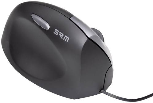 Muis Ergofy SRM  VS4 links draad zilver/zwart 1 Stuk-2
