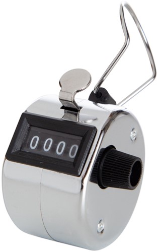 Personenteller Perel met cijfers 0 tot 9999 zilver 1 Stuk-2