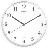 Wandklok MAUL Sprint RC Ø30x5cm kunststof wit/wit 1 Stuk