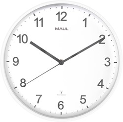 Wandklok MAUL Sprint RC Ø30x5cm kunststof wit/wit 1 Stuk