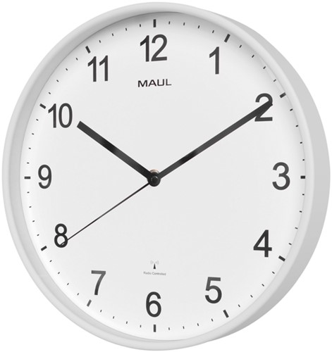 Wandklok MAUL Sprint RC Ø30x5cm kunststof wit/wit 1 Stuk-2
