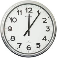 Wandklok MAUL Ride RC Ø61x7.5cm kunststof zil/wit 1 Stuk