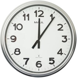Wandklok MAUL Ride RC Ø61x7.5cm kunststof zil/wit 1 Stuk