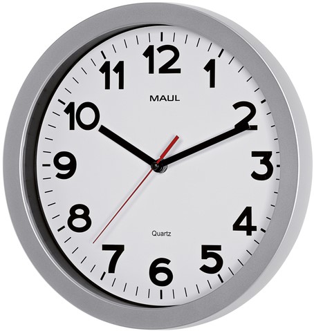 Wandklok MAUL Step Quartz Ø30x5cm kunstst zil/wit 1 Stuk-2