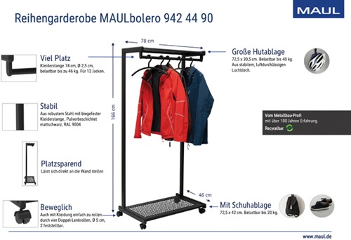 Garderoberek MAUL Bolero 166x78x46cm mobiel 1 Stuk-3