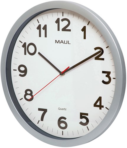 Wandklok MAUL Step Quartz Ø40x5cm kunstst zil/wit 1 Stuk-2