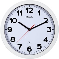 Wandklok MAUL Step RC Ø30x5cm kunststof wit/wit 1 Stuk