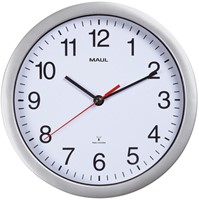 Wandklok MAUL Run RC Ø25x5cm kunststof zilver/wit 1 Stuk