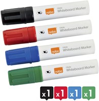 Whiteboardmarker Nobo Glide schuin ass 10mm 4 Stuk-2