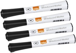 Whiteboardmarker Nobo Glide fijn 1mm zwart 4 Stuk