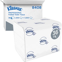 Toiletpapier Kleenex gevouwen 2laags 110x186mm wit 36 pak