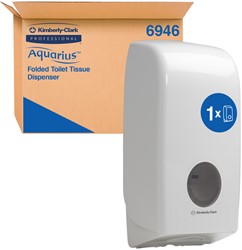 Toiletpapierdispenser Kimberly Clark gevouwen wit 1 Stuk