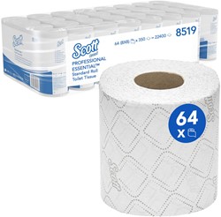 Toiletpapier Scott Essential 2laags 350 vel wit 64 Rol