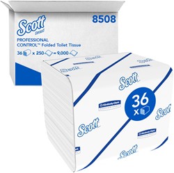 Toiletpapier Scott Control gevouwen 2laags wit 36 pak