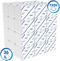 Toiletpapier Scott Control gevouwen 2-laags 110x186mm wit 8509-5