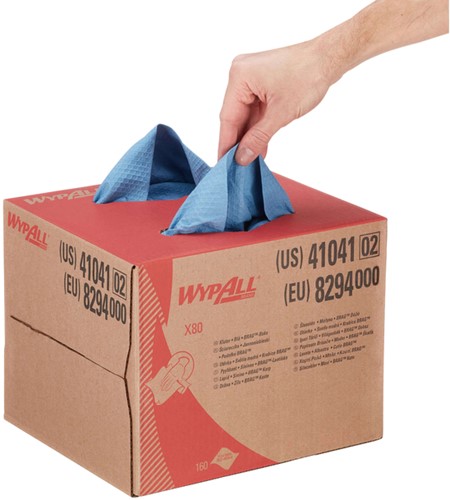 Reinigingsdoek WypAll X80 dispenserdoos blauw 160 Vel-2