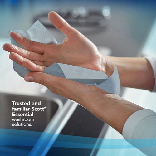 Handdoekrol Scott Slimroll 1laags 190m blauw 6 Rol-4