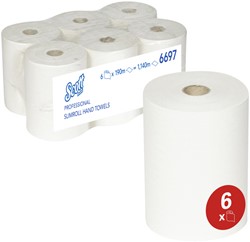 Handdoekrol Scott Slimroll 1laags 190m wit 6697 6 Rol