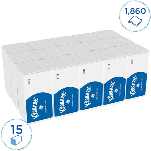 Handdoek Kleenex Ultra 2laags 215x318mm wit 6778 15 Stuk-2