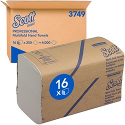 Handdoek Scott 1laags 203x240mm wit 16 Stuk