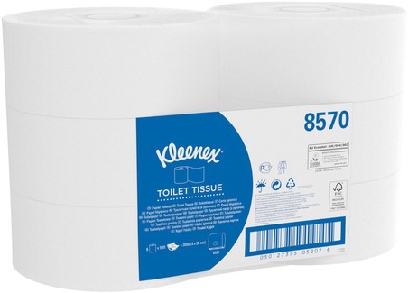 Toiletpapier Kleenex jumbo 2laags 190m wit 6 Rol-2