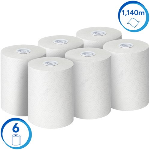 Handdoekrol Scott Slimroll 1laags 190m wit 6695 6 Rol-2