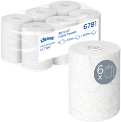 Handdoekrol Kleenex Ultra Slimroll 2laags 100m wit 6 Rol