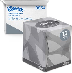 Facial tissues Kleenex kubus 2laags 88 vel wit 12 pak