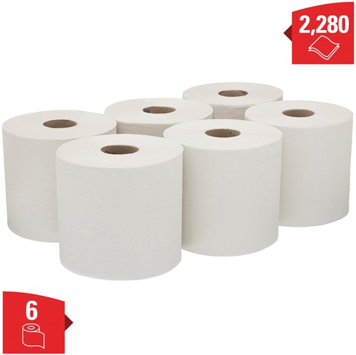 Poetspapier WypAll L20 2laags 380 vel wit 6 Rol-2