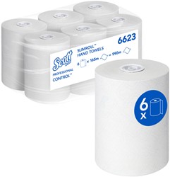 Handdoekrol Scott Control Slimroll 1-laags 165m wit 6623