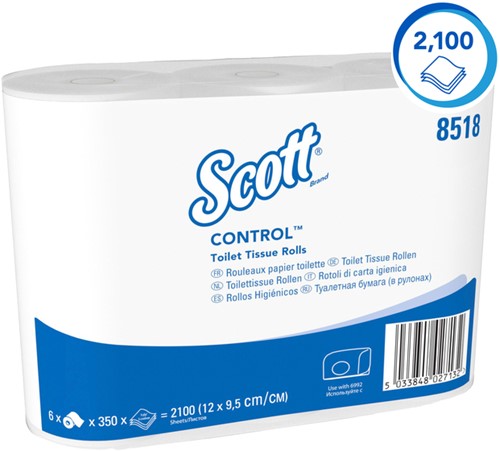 Toiletpapier Scott Control 3laags 350 vel wit 36 Rol-3