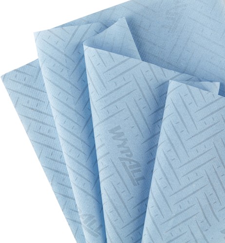 Poetspapier WypAll L10 1-laags 800 vel blauw 7255-2