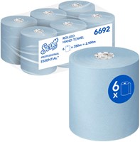 Handdoekrol Scott 1laags 350m blauw 6 Rol